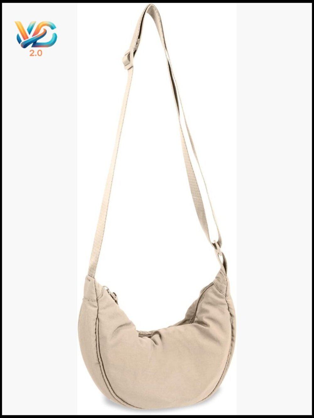 Nylon Crescent Crossbody Bag Hobo Sling Large Travel Purse